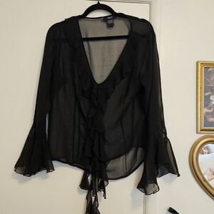 black sheer women's top